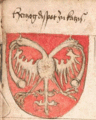 Coat of arms of Stefan Lazarević, Wernigeroder Schaffhausensches Wappenbuch (1486–1492)