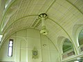 The ceiling, with curved iron girders concealed (unusual for Martin & Chamberlain)