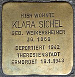 Stolperstein für Klara Sichel (Peterplatz 4)