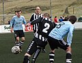 Image 10TB Tvøroyri is the oldest football club of the Faroe Islands, it was founded in 1892. Óli Johannesen (in black/white) holds the record for most capped player of the Faroe Islands national football team. Here TB plays against Víkingur Gøta. (from Culture of the Faroe Islands)