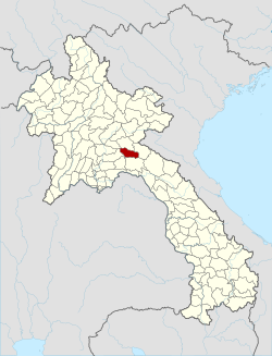 Location of Thathom district in Laos
