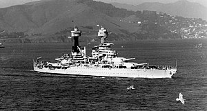 USS West Virginia (BB-48) in San Francisco Bay, c. 1934.