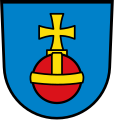 Ubstadt – In Blau ein roter Reichsapfel mit goldenem Beschlag und goldenem Kreuz