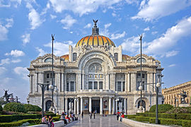 Palacio de Bellas Artes, construction started under Porfirio Díaz and stalled during the Mexican Revolution