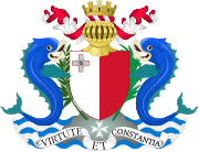 A seascape compartment in the former coat of arms of Malta.