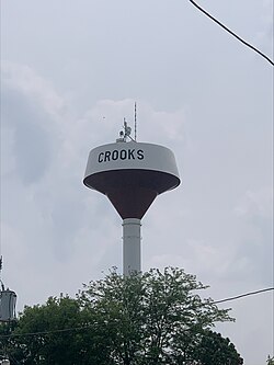 Water tower in Crooks, South Dakota