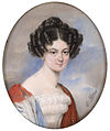 Aquarell auf Elfenbein, 7 × 5,5 cm oval, Gräfin Marie Chotek