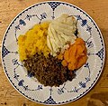 Haggis, neeps and tatties - uploaded to the article for Burns Supper by Dr. Melissa Highton renowned Scots poet Robert Burns birthday celebrations on 25 January 2021.