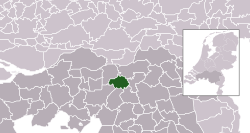 Highlighted position of Vught in a municipal map of North Brabant