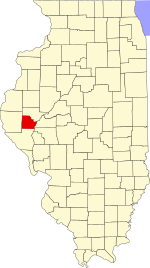 Map of Illinois highlighting Brown County