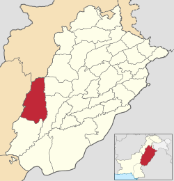 Karte von Pakistan, Position von Distrikt Dera Ghazi Khan hervorgehoben
