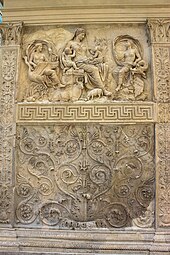 Roman rinceau in an arabesque on the Ara Pacis, Rome, unknown architect and sculptors, 13-9 BC[4]