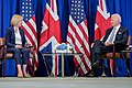 Prime Minister Liz Truss and President Joe Biden conducting a bilateral meeting in New York City, 2022