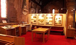 Village history display at the priory