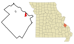 Location of Ste. Genevieve, Missouri
