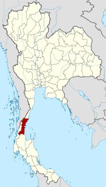 Map of Thailand highlighting Chumphon province