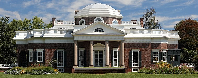 Monticello, residence of Thomas Jefferson (1772)