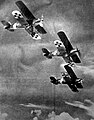 Three Avia B-534 flying in formation