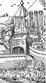 Das innere Mühlentor auf der Lübecker Stadtansicht des Elias Diebel, 1552