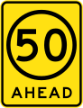 (R4-V108) 50 km/h Speed Limit Ahead (used in Victoria)