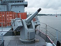 An MLG 27 remote controlled autocannon of the German Navy
