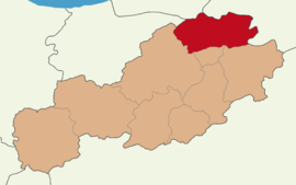 Map showing Mengen District in Bolu Province