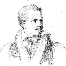 A line drawing of Boyer looking aside