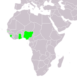 Location of British West Africa. From left to right: The Gambia, Sierra Leone, Gold Coast and Nigeria.