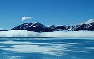 Byam Martin Mountains viewed from the foggy sea