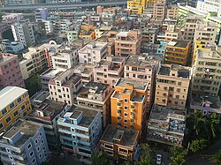 An aerial view of Dafen Village
