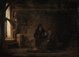 Rembrandt and workshop: Tobit and Anna with the Kid, 1645
