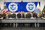 President Donald J. Trump participates in a U.S. Customs and Border Protection round table discussion at the U.S. Customs and Border Protection National Targeting Center, Friday, February 2, 2018, in Sterling, Virginia.