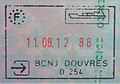 Entry stamp into the Schengen Area issued by the French Border Police at the Port of Dover. ('BCNJ' stands for 'Bureaux à contrôles nationaux juxtaposés' (literally: juxtaposed national control bureaux))