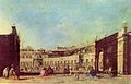 Markusplatz vor dem Abbruch der Kirche San Gemignano (Gemälde von Guardi, nach 1776/77)
