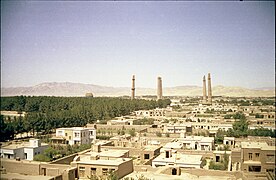 Herat skyline with Musallah minarets, 1969