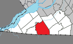 Location within Le Haut-Saint-Laurent RCM