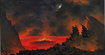 Volcano at Night Jules Tavernier, c. 1880s, Honolulu Museum of Art