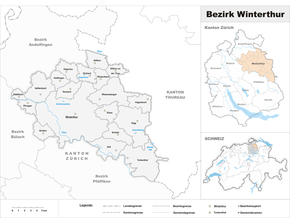 Karte von Bezirk Winterthur