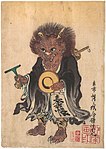 Kawanabe Kyōsai (1831–1889): An oni in wandering Buddhist priest's robes, 1864
