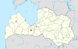 Jelgava highlighted in Latvia.
