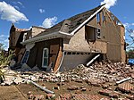 A house destroyed, in Virginia Beach, Virginia, by an intense EF3 tornado on April 30, 2023. Photographed by the National Weather Service.[6]