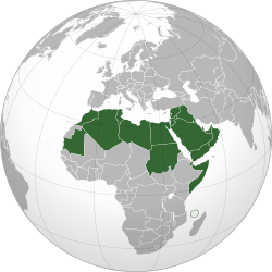 Map indicating locations of Arab League and Egypt