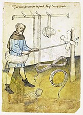 A ropemaker at work, c. 1425