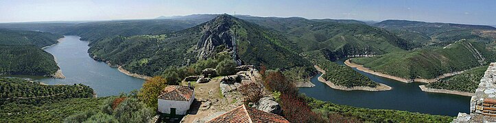 National Park of Monfragüe, in Extremadura. View from the Castle.