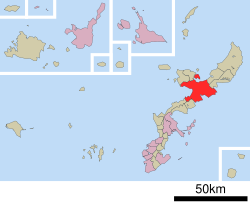 Location of Nago in Okinawa Prefecture