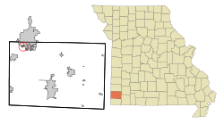 Location of Grand Falls Plaza, Missouri