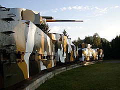 Replica of the "Hurban" armoured train located in Zvolen, Slovakia