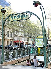 Paris Métro station entrance at Boissière by Guimard (1900)