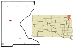 Location in Roberts County and the state of South Dakota