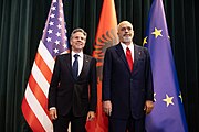 Secretary Blinken with Albanian Prime Minister Edi Rama in Tirana, Albania, February 2024